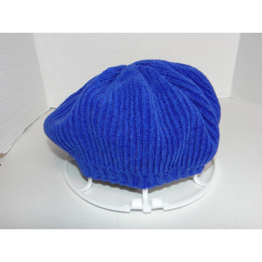 Merona Royal Blue Ribbed Knit Beret Slouchy Soft Beanie Hat One Size 3564 - Picture 4 of 7